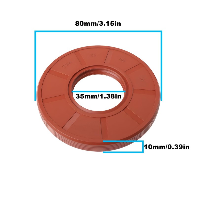 SG Store 2 Pezzi 35X80X10mm FKM Paraolio TC Paraolio Metrico