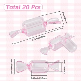 SOFPLATE Pack of 20 Jewellery Boxes in Candy Shape Small Jewellery Case for Travel Plastic Mini Transparent Pink Dessert Beads Storage Container for Jewellery Rings Earrings Wedding Gift Ve