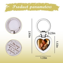 Engraved Photo Frame Keychain for Women Aunt from Niece, Unique Birthday Gifts for Aunt Gift Keychain Charms with Picture Frame Key Chain for Women Auntie Gifts from Niece to Aunts Gift Keychains