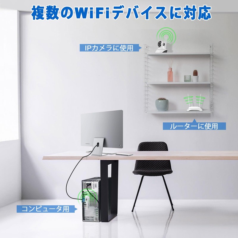 BINGFU 2.4GHz 5GHZ 6dbi WiFi Antenna Omnidirectional RP-SMA Plug for