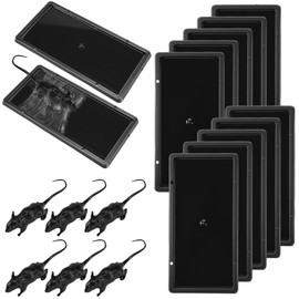 Qualirey 10 Pack Ultra-Sticky Mouse Glue Traps with 6 Pcs Fake Bait Mice, Enhanced Double Attraction Technology for Home, Kitchen, Office Indoor Outdoor Use, 5x10 Rodent Control with Lifelike Rat