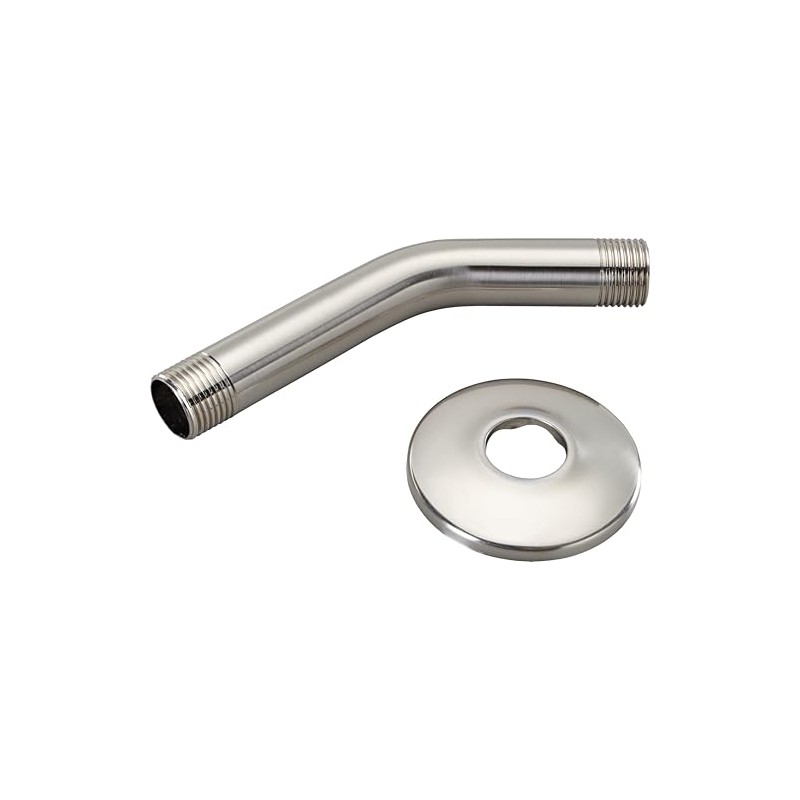 Master Plumber 503BN, Shower Arm and Flange, 6-Inch, Brushed Nickel