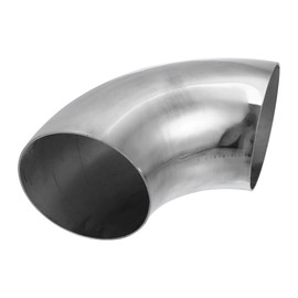 X AUTOHAUX 1pcs OD 4 Inch 90 Degree Mandrel Bend Elbow SS304 Stainless Steel Bend Tube Exhaust Elbow Pipe for Car Modified Exhaust System 4" Piping Silver Tone