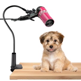 Black Dog Hair Dryer Holder, 360° Rotatable Hands-Free Stand Adjustable Hair Dryer Hands Free Stand Flexible Hair Dryer Stand for Pet Dog Cat Hair Dryer Grooming