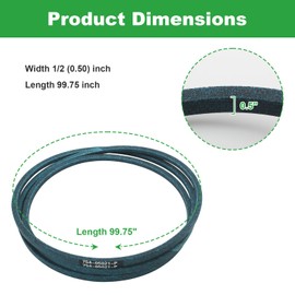 AAAQQ 954-05021 Lawn Mower Deck Belt for MTD Troy Cub Cadet XT1 LT42 XT2 LX42 with 42 Inch Deck, Replacement Belt for Craftsman T210 754-05021 (1/2" x 99.75")