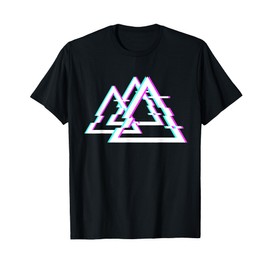 Glitch Retro Geometric Glitch Goth Lovers Focus Triangles T-Shirt