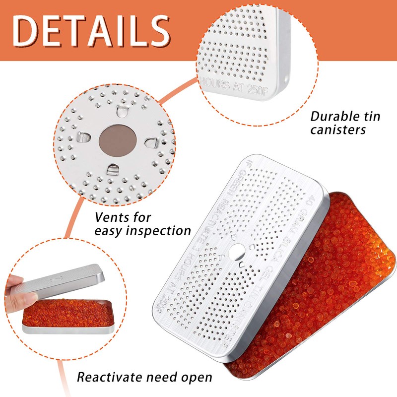 Patelai 5 Pieces 40 Gram Silica Gel Dehumidifier Desiccant Silica