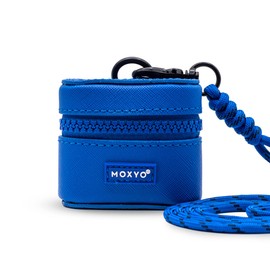 Moxyo AirPods Pro Case Cover with Removable Adjustable Lanyard, Full Protective PU Leather Case with Water Resistant Secure Zipper, Shockproof Protective case for AirPod Pros (Blue)