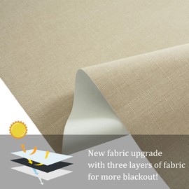 NUTRO CHILL Blackout Window Blinds Cordless, Spring System Window Shades with UV Protection Thermal Insulated Linen Fabric, Roller Blinds for Home Office(35''x72'', Beige)