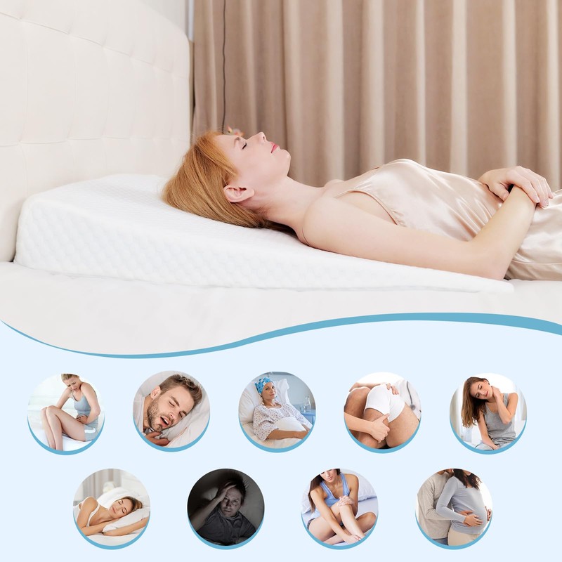 VADSBO Wedge Pillow, Bed Wedge Pillows for Sleeping, Snoring, Back
