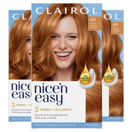 Clairol Nice n Easy 8R Medium Reddish Blonde Hair Color Pack of 3 6.26 Fl Oz