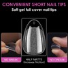 Short Nail Tips, Melous Almond Soft Gel Nail Tips Half
