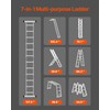 Happybuy Multi-Purpose Ladder, 7-in-1 Folding, 12ft Reach, Heavy Duty, 330