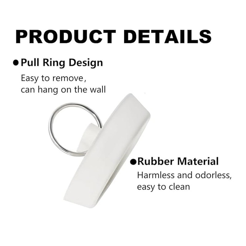Rubber Sink Plug, Drain Stopper White Fit 48-49mm with Hanging