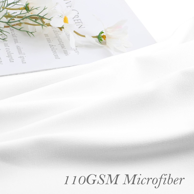 PiccoCasa Microfiber 110GSM Zippered Pillow Case Set of 2 Pillow