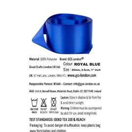 Royal Blue Satin Ribbon 1" Inch 25mm Wide 25Yard Gifts Wrap Party/Craft/Wedding Favors Clothing Cars Flolar Bow Scrapbooking Decor Sew and Other Projects