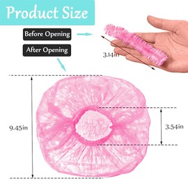 Shower Cap Disposable, Clear Plastic Bath Caps for Women Men Kids Girls, Multi-Purpose Thick Waterproof Bath Caps Hair Treatment, Spa,Home Use,Portable Travel (40PCS Pink)