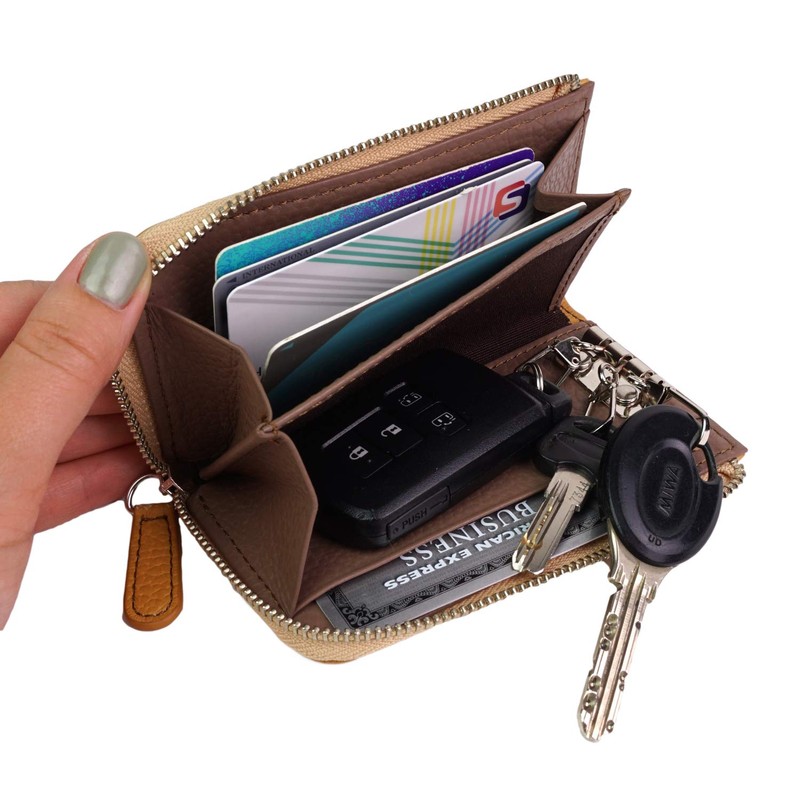 Pakka Pakka Women's Key Case with Coin Purse, Genuine Leather,
