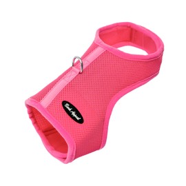Bark Appeal Pink Wrap N Go Dog Harness for Small-Medium Pets – Soft Solid Mesh Vest Harness for Dogs, Puppies, Kittens & Cats – Easy Buckle-Free Design for a Comfortable Fit – XS