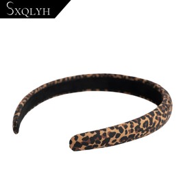 SXQLYH Headband Padded Leopard Print Fabric Headband - Headband Padded Women - Hair Accessories Fabric Hair Band Headbands Wide Padded Headband for Women Girls (4, 2.2 cm)