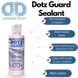 Diamond Dotz Accessories Dotz Guard Diamond Painting Sealer, Clear Finish Diamond Art Sealer, Protects Diamond Art, Durable Glossy Glaze for Craft Projects