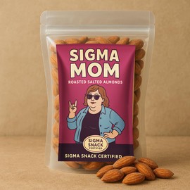 Sigma Mom - Roasted Salted Almonds by Uncle Frank’s, Funny Gift for Independent Moms, Confident Women Snack, Cool Mom Gag Gift, Bold Food Treat, Empowered Crunch for Alpha Females