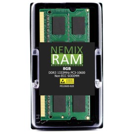 NEMIX RAM 8GB (1X8GB) DDR3 1333MHZ PC3-10600 2Rx8 1.35V 204-PIN Non-ECC Unbuffered SODIMM Point of Sale Memory Compatible with POSIFLEX PS-3515Q Best Value Fanless POS Terminal