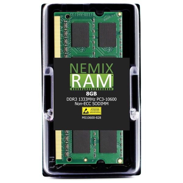 NEMIX RAM 8GB (1X8GB) DDR3 1333MHZ PC3-10600 2Rx8 1.35V 204-PIN