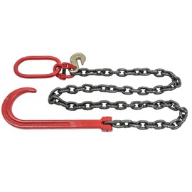 Mytee Products 3/8" x6' G80 15" Long Shank J Hook Tow Chain Recovery w/Eye Cradle Grab Hook - 7100 LBS WLL - Rollback Towing Chain for Car Wrecker Recovery Flatbed Trailers Truck - Towing Equipment