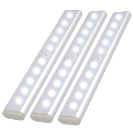 3 Piezas Luz Closet con Sensor Lámpara Armario Con Sensor de Movimiento, Luz de Armario Luces LED con Sensor de Movimiento para Escaleras, Casilleros, Armarios, Dormitorios, luz cálida portátil