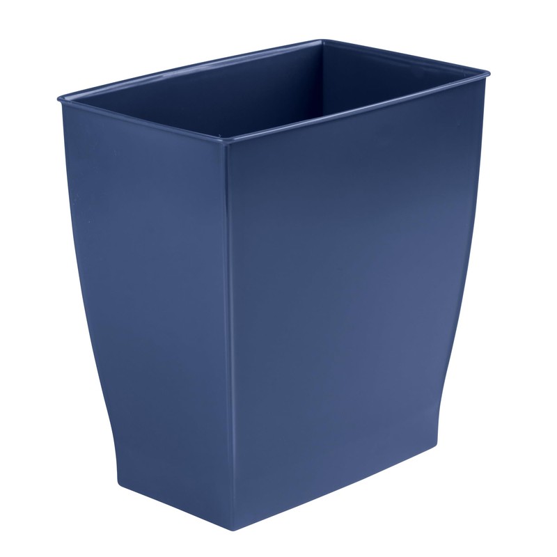 iDesign Small Plastic Bathroom Trash Can, Slim Rectangle Garbage Bin