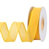 Joycrosso Burlap Wired Edge Ribbon 25mm x 9 Meters, Yellow,