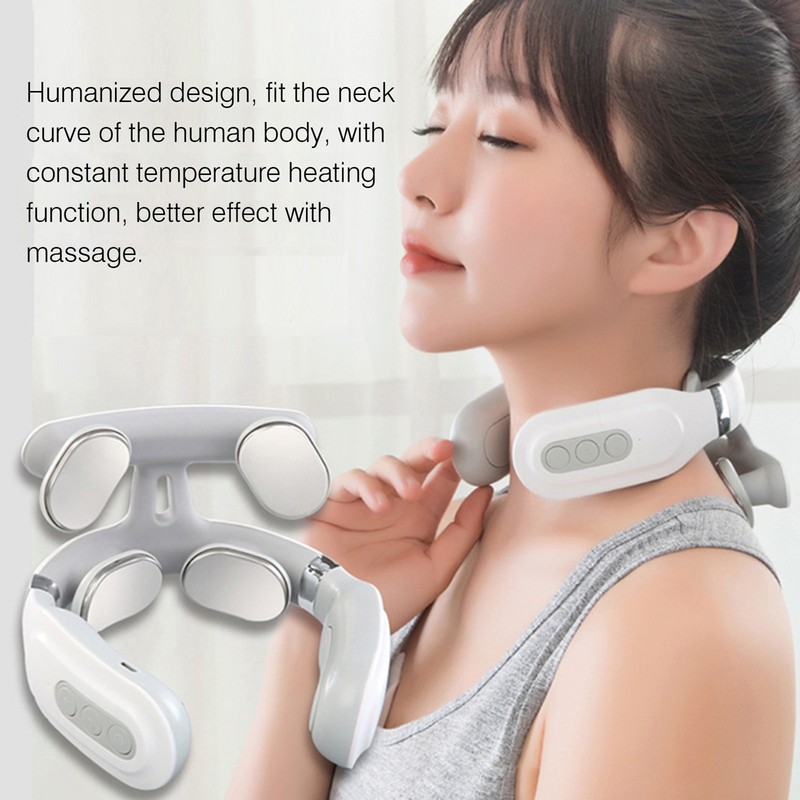 Cervical Massager 16 Modes USB Smart Pulse Heating 4 Head
