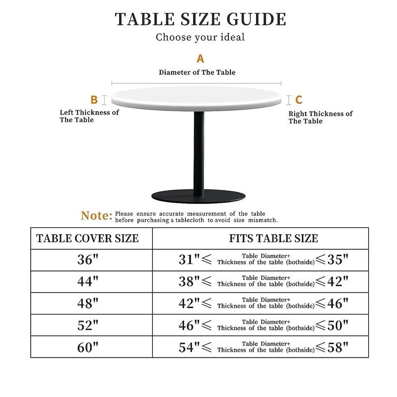 Outdoor Runde Tischdecke mit Gummizug Ø 60"(150cm) - Elastisch Garten