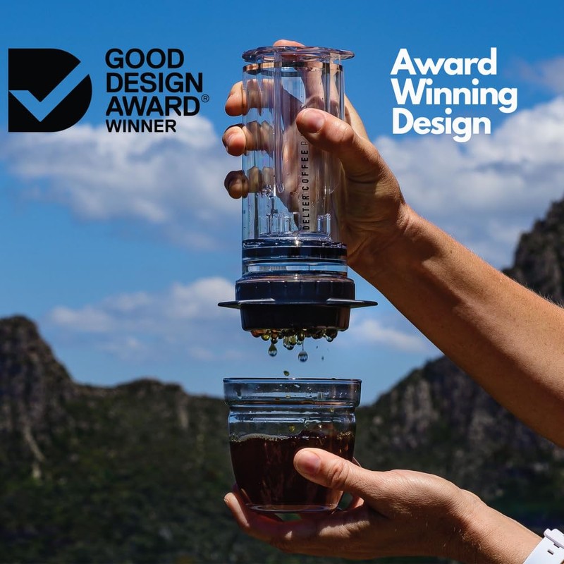 Delter Coffee Press Smoked Grey Edition with Metal Filter Included