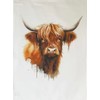Half a Donkey Highland Cow Large Cotton Tea Towel
