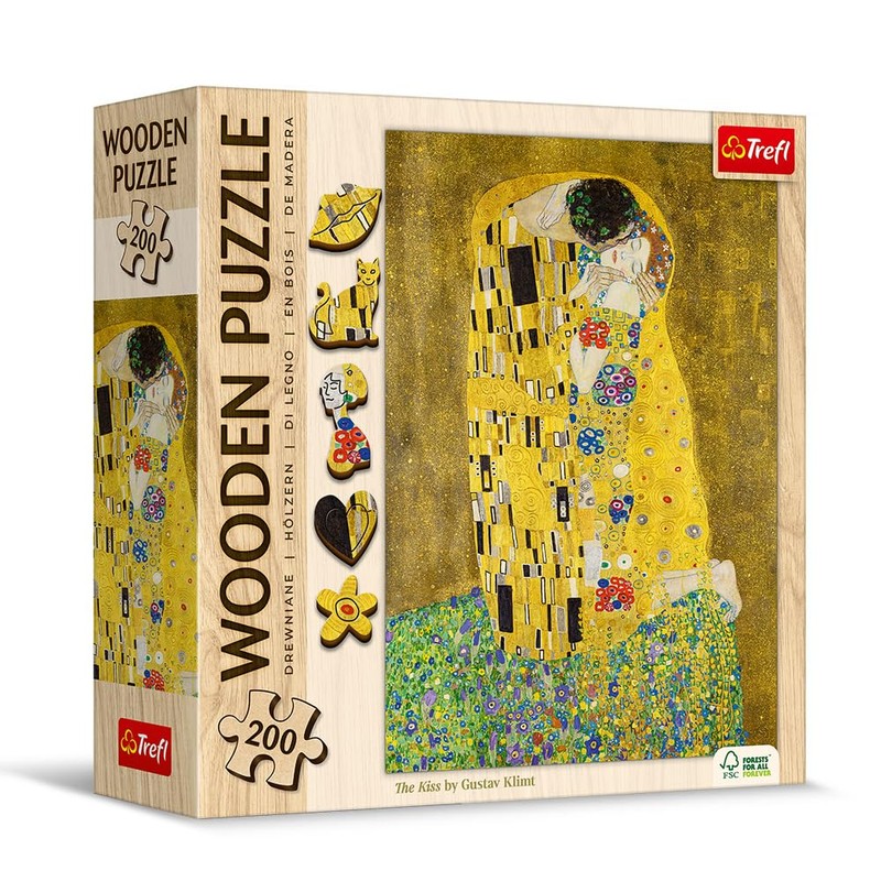 Trefl 20247 The Kiss, Gustav Klimt Artistic Wooden Puzzle, Famous