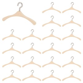 AHANDMAKER 30 Pieces Miniature Clothes Hangers, Small Burlywood Miniature Wooden Clothes Hangers, Garment Rack Dress Up Rack for Miniature House Dollhouse Decor, 1.65x1.02 Inch