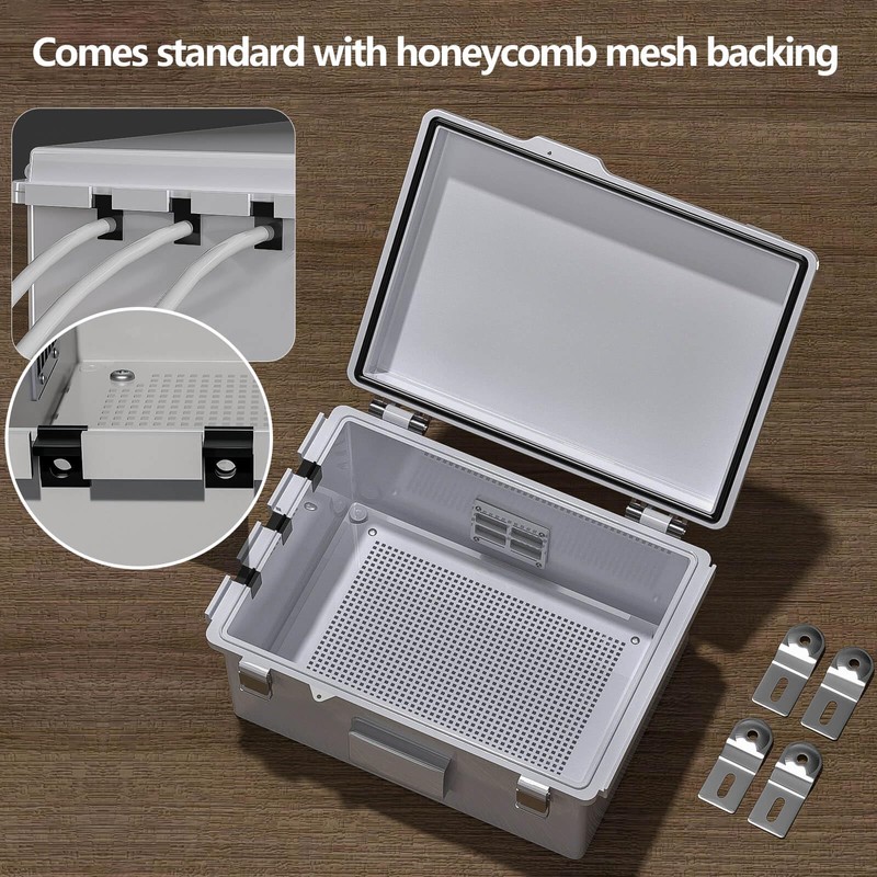 ANIMACYN Electrical Junction Box, Ventilated Design, Cable Grommets, Indoor/Outdoor Use