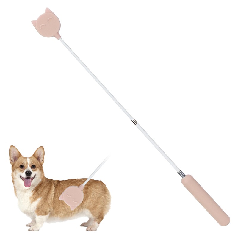 Dog Teaser Stick Extendable Interactive Silicone Handle Puppy Flirt Pole