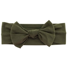 BABYGIZ Baby Girl Headbands-Infant,Toddler Cotton Handmade Hairbands with Bows Child Hair Accessories (Khaki Green, 1)