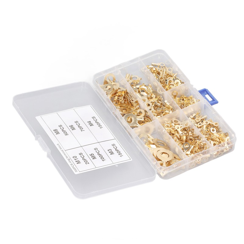 540Pcs Gold Brass Ring Terminal M3 M4 M5 M6 M8