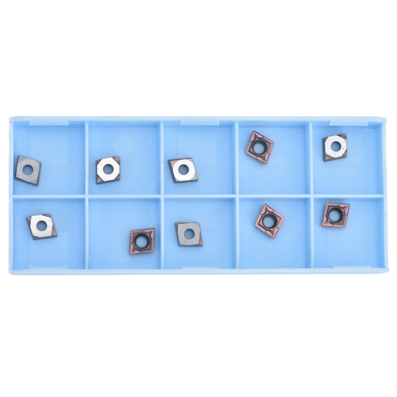 10Pcs Carbide Turning Blade Titanium Alloy High Temperature Resistance Rhombus