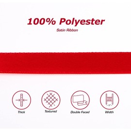 Topenca Supplies 1 Inch x 50 Yards Pink Double Face Solid Satin Ribbon Roll | Double Face Solid Satin Ribbon Roll | 50 Yards Pink Satin for Gift Wrapping, Hair, Wedding, Sewing, and Craft