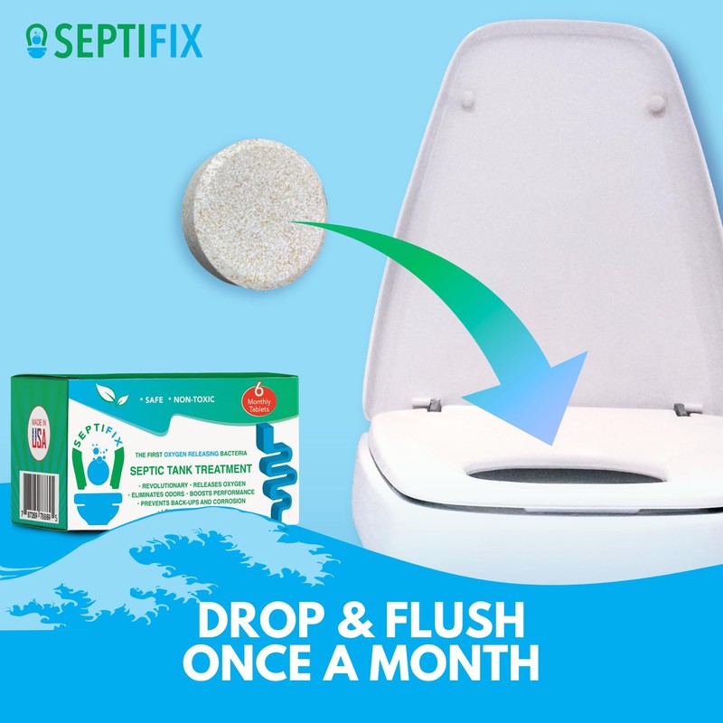 SEPTIFIX Septic Tank Treatment Tabs - Live Aerobic Bacteria Tablets