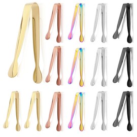 Mini Serving Tongs Set, 11 cm, 15-Piece, Stainless Steel, for Food, Ice, Sugar, Appetizers