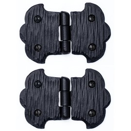 2 Pack 3.5 Inch Black Wrought Iron Hinges - Decorative Wrought Iron Door Hinges – Rustic Iron Hinges for Farmhouse Shutters, Chests, Barn Doors, Shutter and Gates – The Farmhouse Series