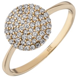 Jobo Women's Ring 333 Yellow Gold 60 Zirconia Gold Ring, Yellow Gold, Cubic Zirconia