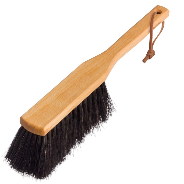 Redecker Horsehair Hand Brush Delta with Oiled Beechwood Handle, 13-3/8-Inches