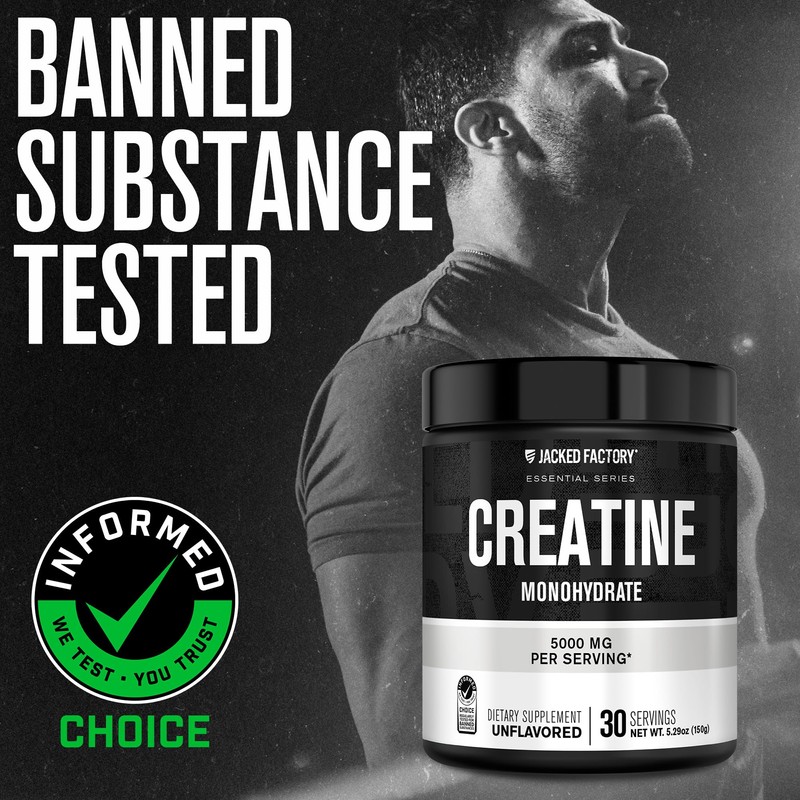 Jacked Factory Creatine Monohydrate Powder 150g - 5g Daily Creatine